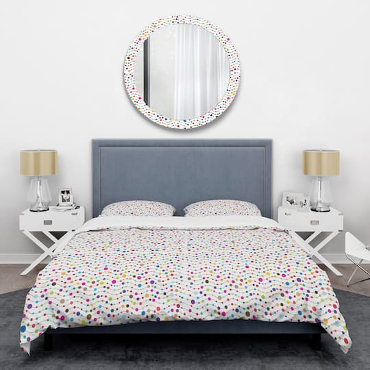 Designart 'Color Waves of Polka Dots' Mid-Century Duvet Cover Set